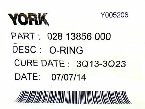 York Johnson Controls 028-13856-000 O-Ring For Compressor Service Repair [New]