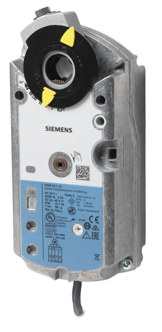 Siemens GMA161.1E Rotary Air Damper Actuator, AC/DC 24 V, DC 0…10 V, 7 Nm [New]