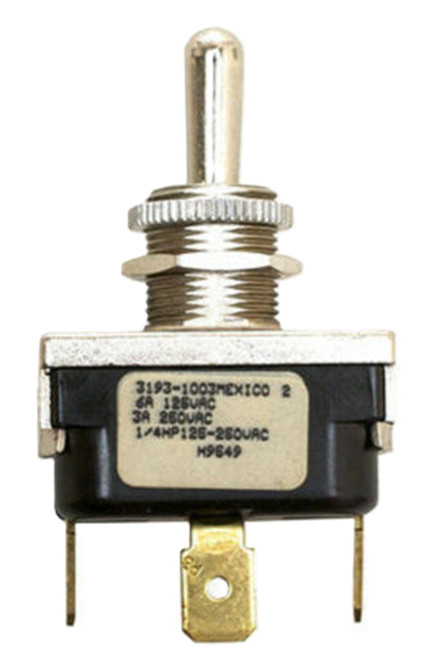 McGill 1121-0010 Multi-Pole Toggle Switch, 1/4 QC Terminal, 6A, DPDT, On-Off-On [New]