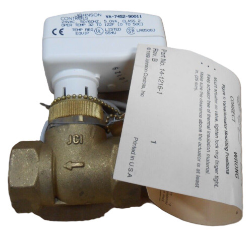 Johnson Controls VG5240KC+7452G0 3/4" NO Valve w/ VA-4452-90011 Actuator [New]