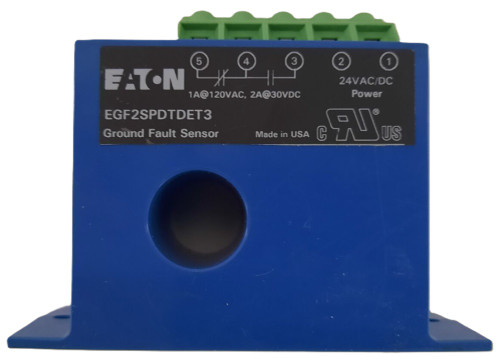 Eaton EGF2SPDTDET3 GFI Current Sensor, 5-10-30mA, SPDT, Auto Reset, 24VAC/DC [New]