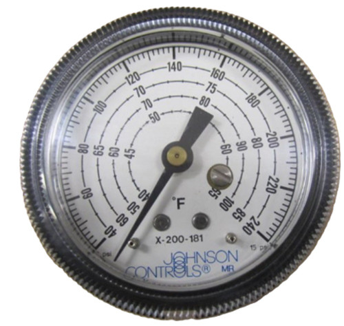 Johnson Controls X-200-180 2-1/2 Temperature Adjusting Gauge, -40 to 160 deg F [New]