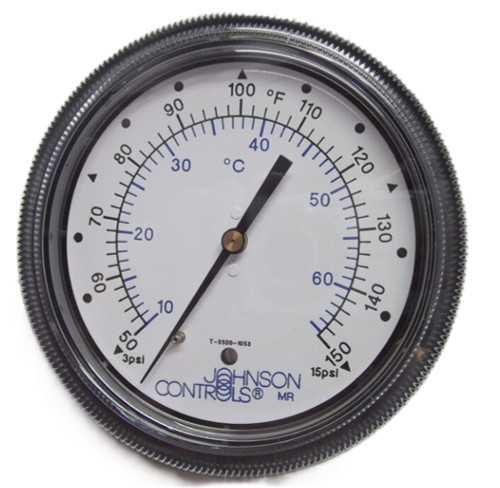 Johnson Controls T-5500-1053 Pneumatic Temperature Indicator, 50 to 150 Deg F [New]