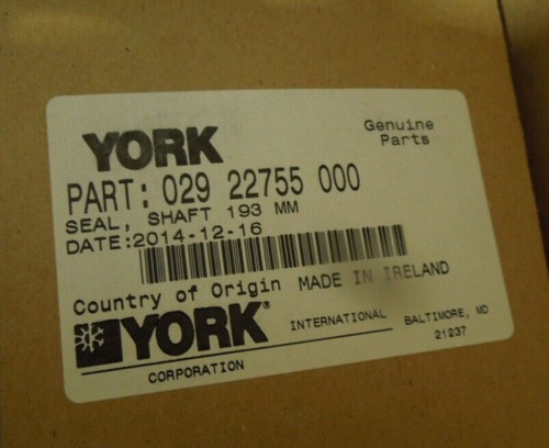 York Controls 029-22755-000