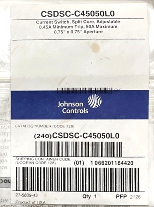 Johnson Controls CSDSC-C45050L0 Current Sensor [New]
