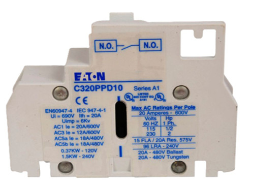 Eaton C320PPD10 Add-On Power Pole Kit, 1NO Contact, NEMA Size 00-2 [New]