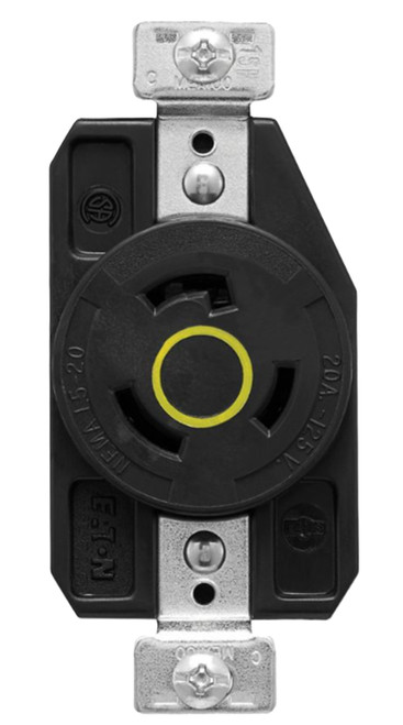 Arrow Hart Eaton AHCL520R Locking Receptacle, Yellow, NEMA L5-20 [New]