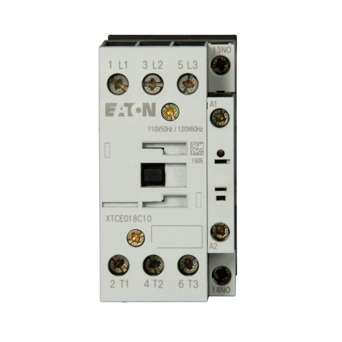 Eaton XTCE018C10C IEC Contactor, 18A, 412 Vac 50 Hz, 480 Vac 60 Hz, 1NO, 18 [New]