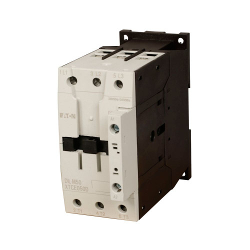 Eaton XTCE050D00TD IEC Contactor, 50A, 24-27 Vdc, 0NO-0NC, Frame D [New]