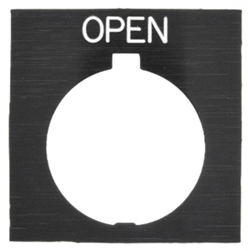 Eaton HT8SP26 HT800 Pushbutton Legend Plate, Black, OPEN, Standard [New]