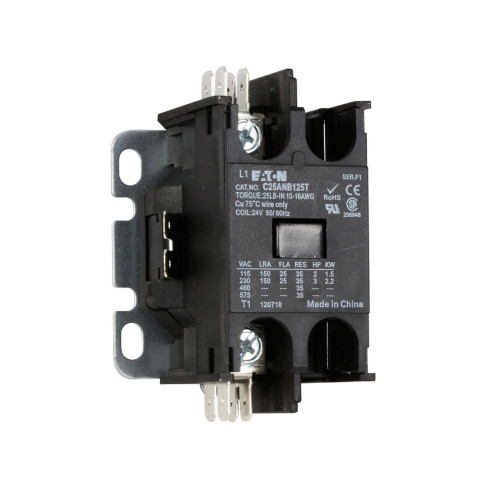 Eaton C25ANB125T Definite Purpose Contactor, Quick, 25A, 277 Vac [New]