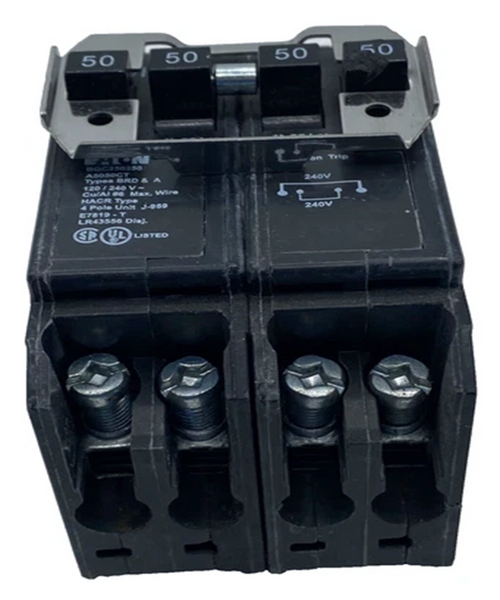 Eaton BQC250250 Common Trip Circuit Breaker, Type BQC, 4-Pole, 50A, 120/240V [New]