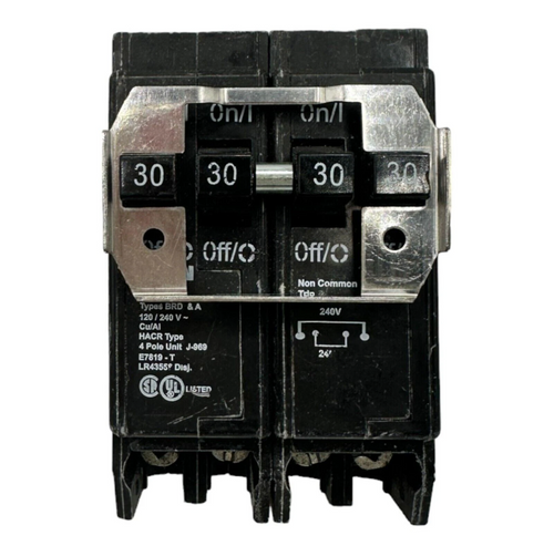 Eaton BQ230230 Circuit Breaker, Type BQ, 4-Pole, 2x 2-Pole 30A [New]
