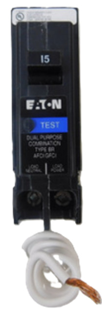 Eaton BRHAFGF115 Type BR Arc Fault/Ground Fault Circuit Breaker, 15A, 22kAIC [New]
