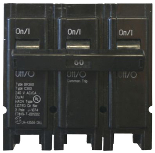 Eaton BR360 Circuit Breaker, Type BR, 60A, 3-Pole, 240V [New]