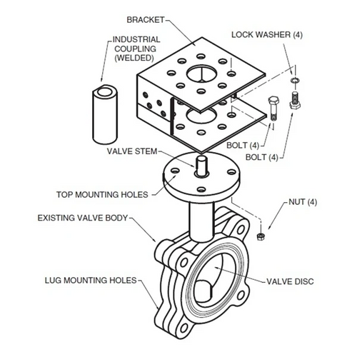 Belimo UFLKP013 Mounting Kit For Belimo Butterfly Valve With PR PKR Actuators [New]