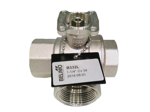 Belimo B332L Ball Valve (BV), DN 1 1/4" [32], 3-Way, Cv 34 [New]