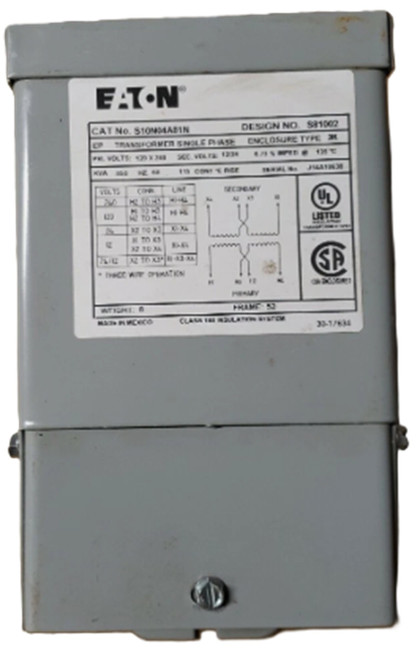 Eaton S10N04A81N Buck-Boost Transformer, 120V, 240V, 12/24V [New]
