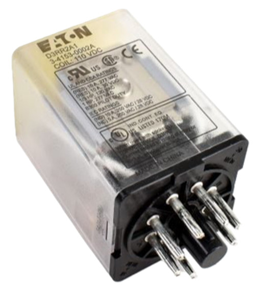 Eaton D3RR2A1 General Purpose Cube Relay, 110VDC Coil, DPDT, Octal [New]