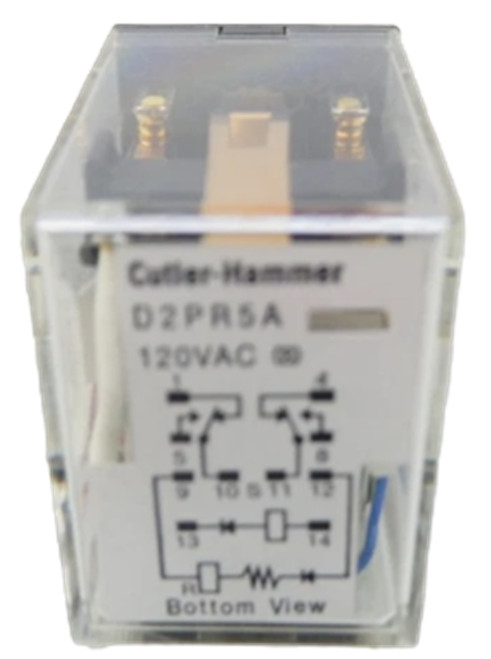 Eaton D2PR5A General Purpose Relay, 120V Coil, DPDT, 11000 Ohms [New]
