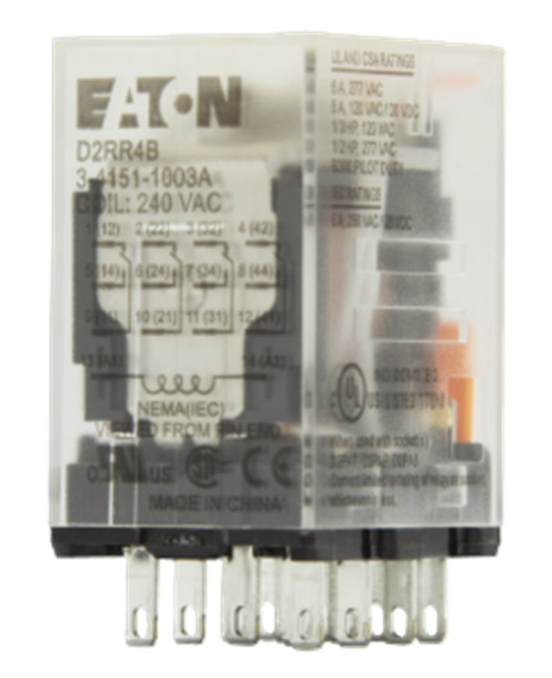 Eaton D2RR4B General Purpose Relay, 4PDT, 6A, 240VAC Coil [New]