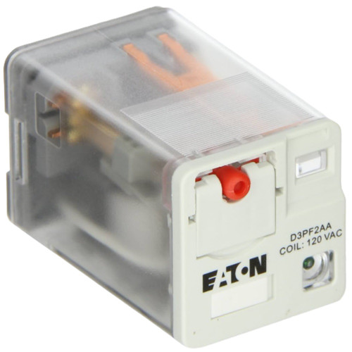 Eaton D3PF2AA1 General Purpose Relay, 110 Vdc Coil, DPDT, Octal [New]