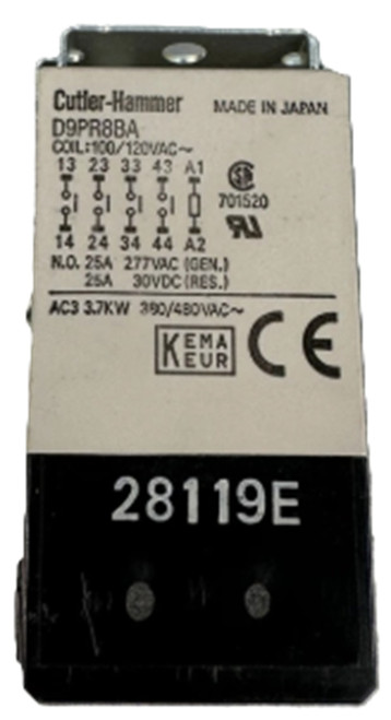 Eaton D9PR8BA General Purpose Relay, 120V Coil, 4PST-NO [New]