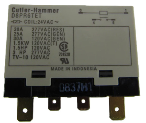 Eaton D8PR6TET Relay, D8, 24V Coil, SPST-NO Contacts [New]