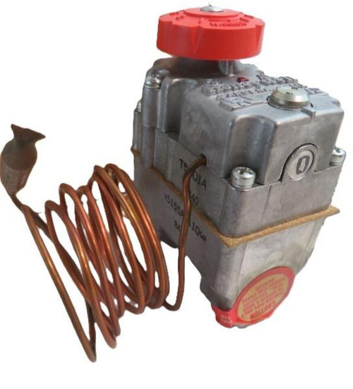 Honeywell Temperature Control Valve, industrial control valve with copper coil and digital adjustment knobs.