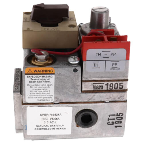 Honeywell product, gas valve with electrical wiring and connection components.