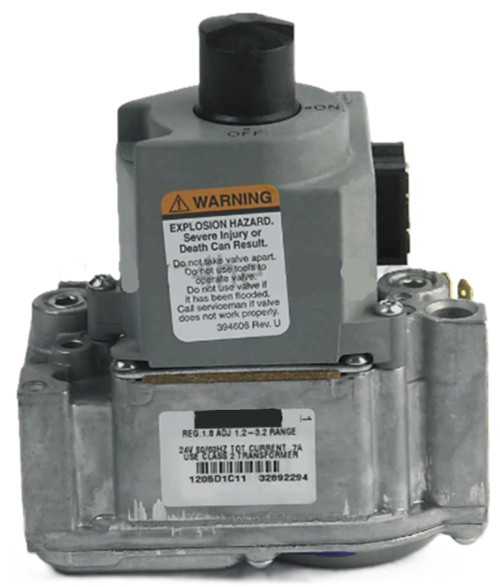 Honeywell Valves, industrial control valve with warning label indicating explosion hazard and safety instructions.