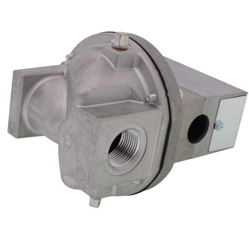 Honeywell product, industrial valve or component for fluid control with metal body and threaded connection.