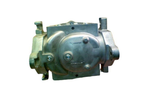 Honeywell Product, industrial mechanical component with metallic finish and directional arrow on surface.