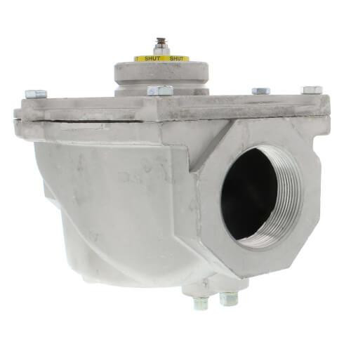 Honeywell industrial valve, metallic valve component with threaded opening.