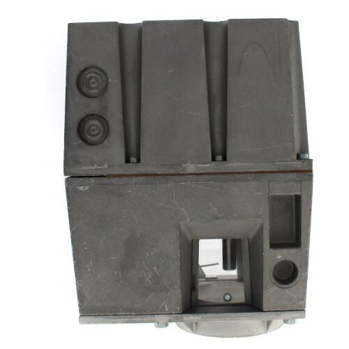 Honeywell product, industrial electrical component with a rectangular shape, featuring two circular protrusions and a square opening.
