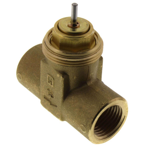 Honeywell, industrial solenoid valve with brass body and solenoid coil, used for controlling fluid flow in plumbing and HVAC systems.