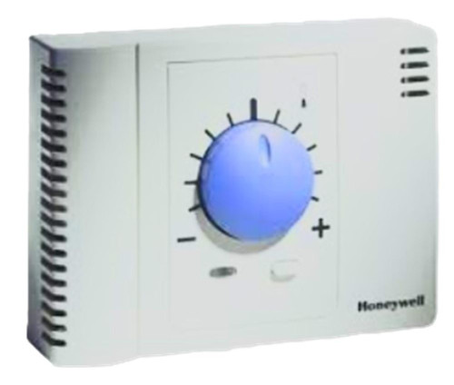 Honeywell Thermostat, digital control device with a blue dial for temperature adjustment.