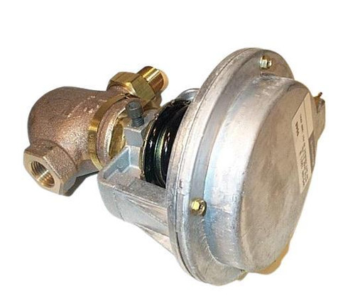 Honeywell product, industrial pressure regulator or valve component with metallic and brass parts.