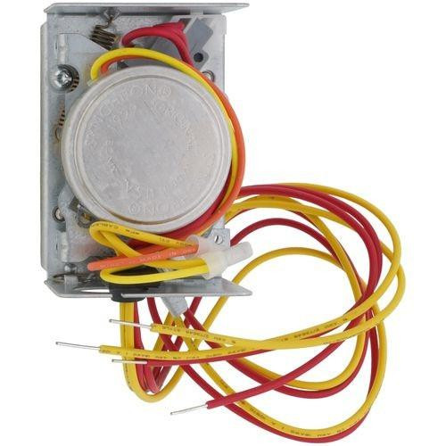 Honeywell, electronic thermostat with yellow and red wires for temperature control