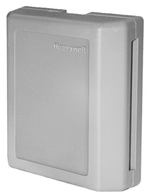 Honeywell electrical control box, standard gray plastic enclosure for housing electrical components.