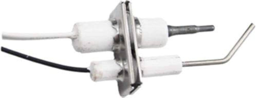 Honeywell product, a white sensor or component with wires and metal probes for industrial or electronic use.