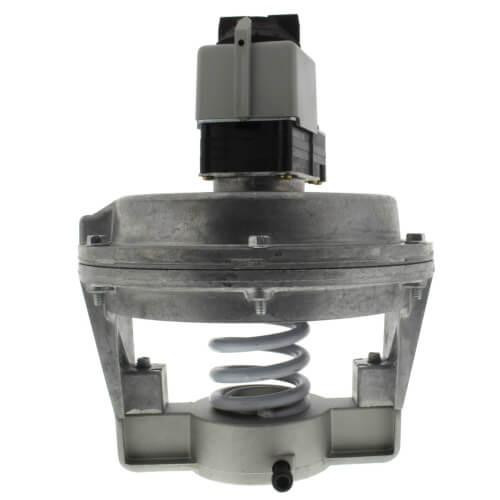 Honeywell Product, industrial mechanical component with a motor, coil spring, and metallic housing.