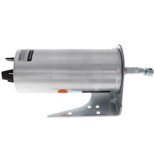 Honeywell, industrial aluminum cylindrical component with mounting bracket and electrical connections.