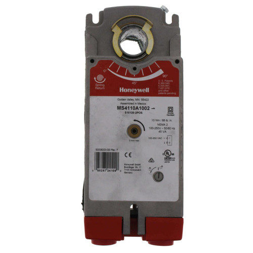 Honeywell, industrial control switch with a gray body and red accents at the bottom.