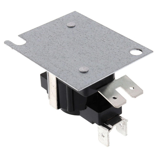 Honeywell product, electrical relay component with metal mounting plate and black plastic base.