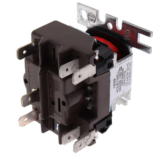 Honeywell, a black and silver electrical relay component with metal terminals and a coil, used in electronic and automation systems.