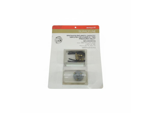 Honeywell, Pneumatic Capacity Amplifier or Lower of Two Pressures Relay in original packaging.
