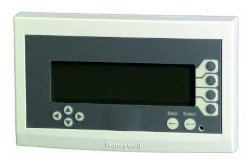 Honeywell Control Panel, a digital device with a large display screen and various control buttons for building automation and security systems.