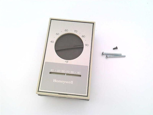 Honeywell thermostat, digital temperature control device with temperature dial and mounting screws.