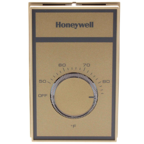 Honeywell Thermostat, beige digital thermostat with a circular dial for temperature control